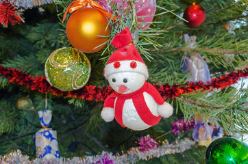 Fototapeta na wymiar Christmas decoration snowman