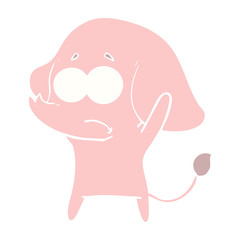 flat color style cartoon unsure elephant