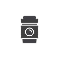 Take away coffee cup vector icon. filled flat sign for mobile concept and web design. Paper cup simple solid icon. Symbol, logo illustration. Pixel perfect vector graphics