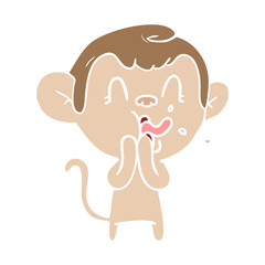 crazy flat color style cartoon monkey
