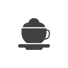 Cappuccino cup vector icon. filled flat sign for mobile concept and web design. Mocha coffee cup with foam simple solid icon. Symbol, logo illustration. Pixel perfect vector graphics