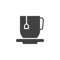 Tea bag cup vector icon. filled flat sign for mobile concept and web design. Green tea mug simple solid icon. Symbol, logo illustration. Pixel perfect vector graphics