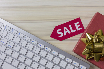 image flat lay concept cyber Monday sale background.