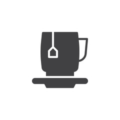 Tea mug vector icon. filled flat sign for mobile concept and web design. tea bag cup simple solid icon. Symbol, logo illustration. Pixel perfect vector graphics