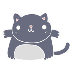 flat color style cartoon cat