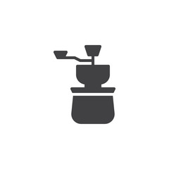 Coffee Grinder vector icon. filled flat sign for mobile concept and web design. Handle grinder simple solid icon. Symbol, logo illustration. Pixel perfect vector graphics