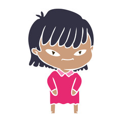 flat color style cartoon woman