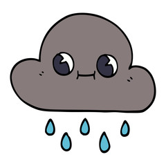 cartoon doodle rain cloud