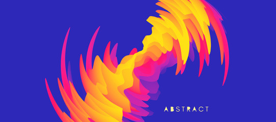 Fototapeta premium Abstract wavy background with dynamic effect. Vector illustration. Can be used for advertising, marketing, presentation.