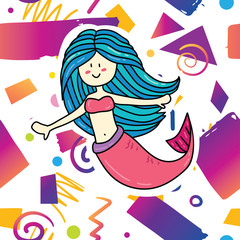 Trendy mermaid illustration