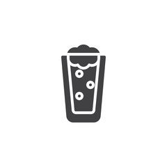 Frappe glass vector icon. filled flat sign for mobile concept and web design. Coffee drink simple solid icon. Symbol, logo illustration. Pixel perfect vector graphics