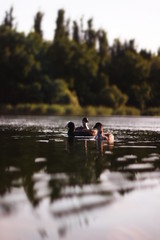couple on lake
