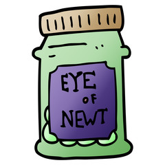 cartoon doodle eye of newt bottle
