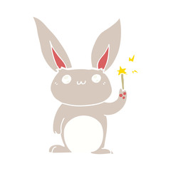 cute flat color style cartoon rabbit