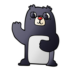 cartoon doodle black bear