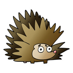 cartoon doodle spiky hedgehog