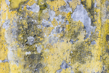 Damaged color painted on old wall