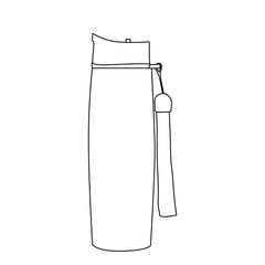 on white background, outline thermoses, set