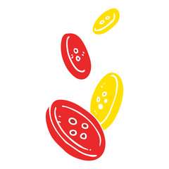 flat color illustration of a cartoon buttons