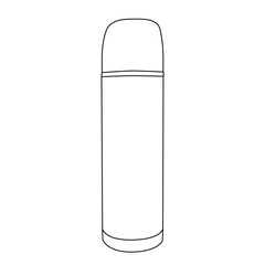 on white background, outline thermoses, set