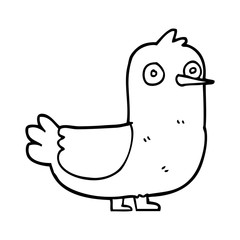 line drawing cartoon seagull