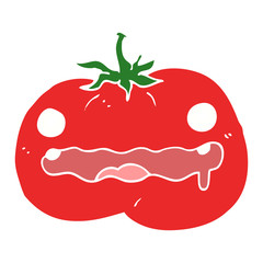 flat color style cartoon tomato