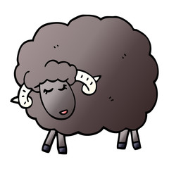 cartoon doodle black sheep