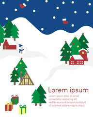 Fototapeta premium Christmas Day background,Snow landscape, brochure design,Xmas,holiday,new year design element