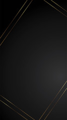 luxury black background banner vector illustration with gold strip art deco empty space