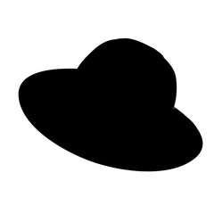 white background, female hat silhouette