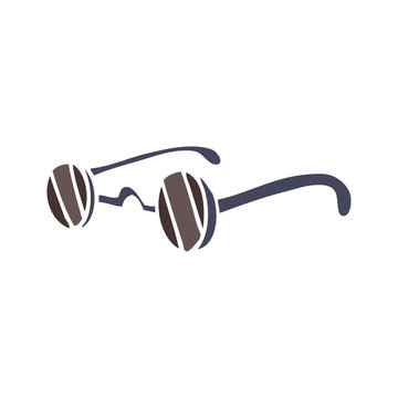 flat color illustration of a cartoon sunglasses