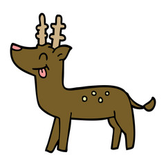 cartoon doodle happy deer