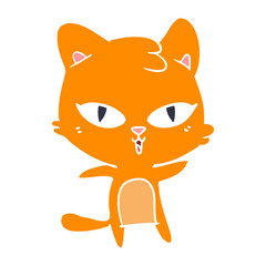 flat color style cartoon cat