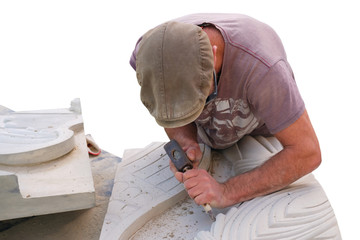 A sculptor is working
