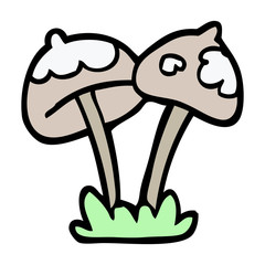 cartoon doodle mushroom