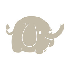 flat color style cartoon elephant