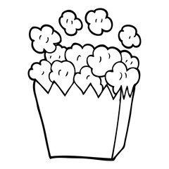 line drawing cartoon popcorn