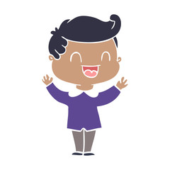 flat color style cartoon happy man