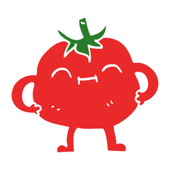 cartoon doodle happy tomato