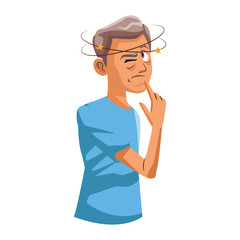 Alzheimer old man cartoon