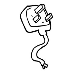 line drawing cartoon british plug