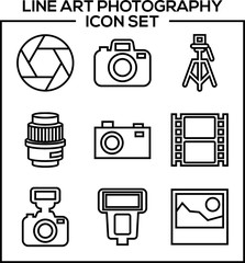 Line Art Photography Icon Set
