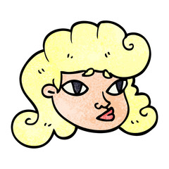 cartoon doodle blond girls face