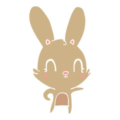 Obraz na płótnie Canvas cute flat color style cartoon rabbit
