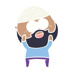 flat color style cartoon bearded man
