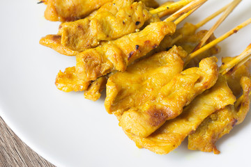 Roast pork with herbs,Thai food..