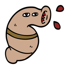 cartoon doodle monster leech