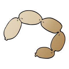 cartoon doodle string of sausages