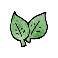 cartoon doodle of green leaves