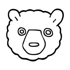 line drawing cartoon polar bear face